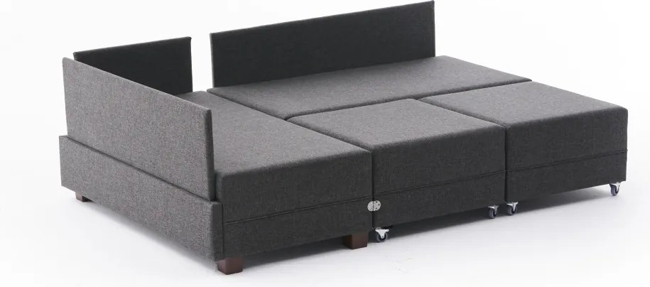 Corner Sofa-Bed Fly Left - Anthracite Anthracite