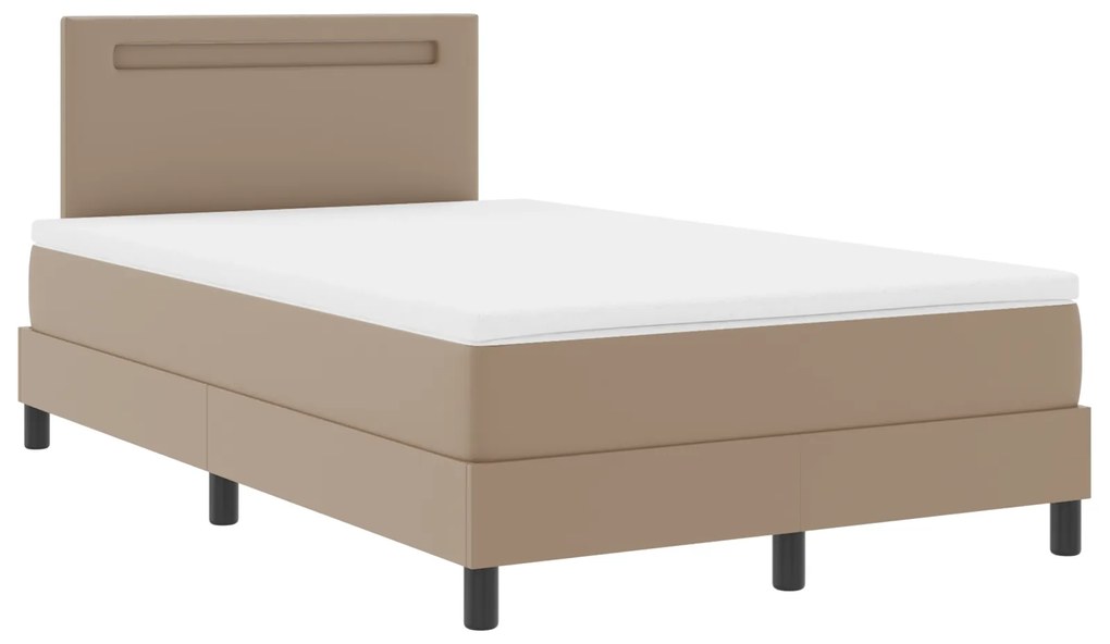 vidaXL Κρεβάτι με Στρώμα Cappuccino, 120x200 εκ, Τεχνητό Δέρμα