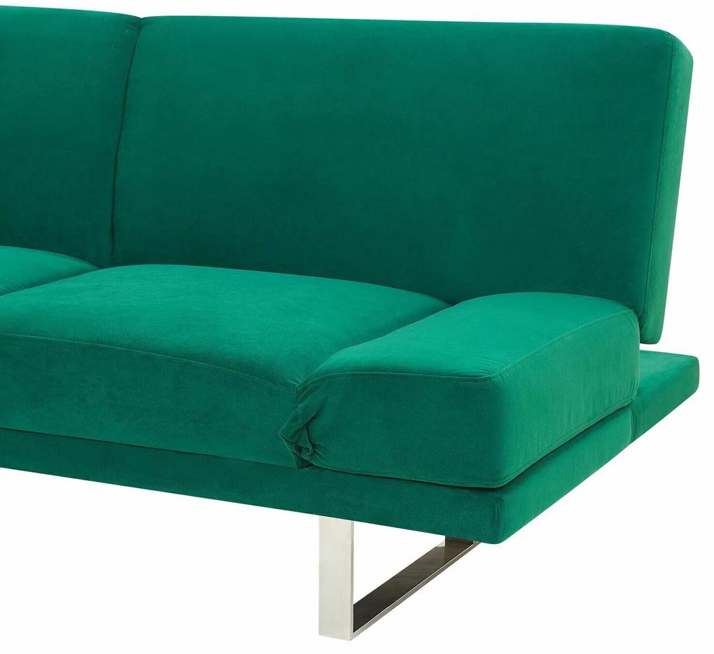 Καναπές κρεβάτι Berwyn 1646, Πράσινο, 81x190x89cm, 44 kg, Πόδια: Μέταλλο | Epipla1.gr
