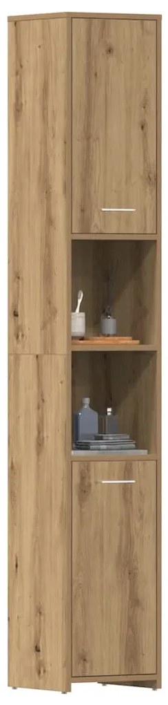 vidaXL Στήλη Μπάνιου Τεχνίτης Δρυς 30x30x183,5 εκ. Επεξεργασμένο Ξύλο