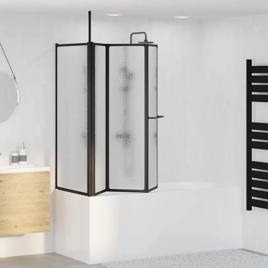 vidaXL Διαχωριστικό ντους Other Μαύρο 120 x 70 x 137 εκ Αλουμίνιο