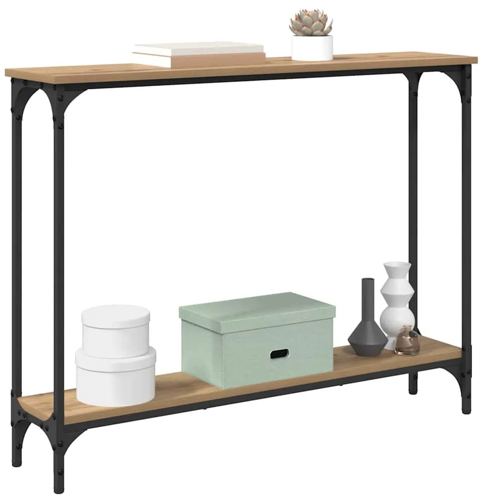 vidaXL Τραπέζι κονσόλας με ράφι Artisan Oak 101 x 23 x 15,5 εκ.