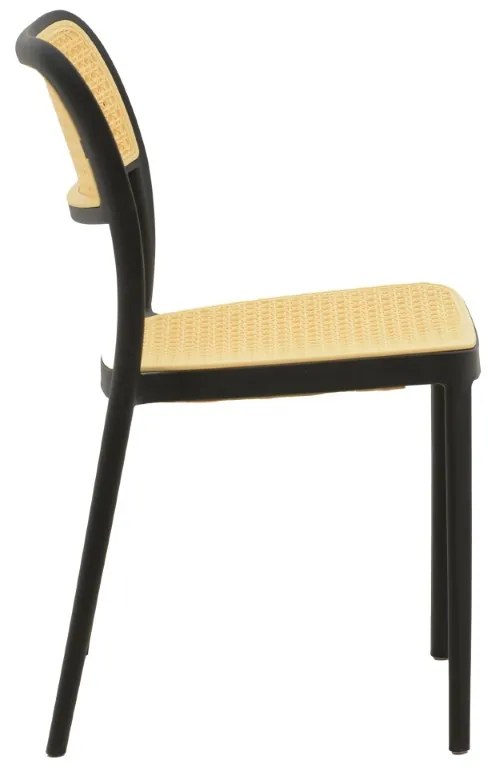 Καρέκλα Westley pakoworld pp φυσικό-μαύρο 55x47x81εκ