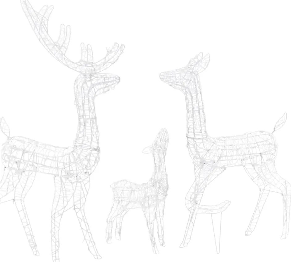 vidaXL Τάρανδοι Οικ. Ακρυλικός Χριστουγεννιάτικος 300 LED Ψυχρό Λευκό