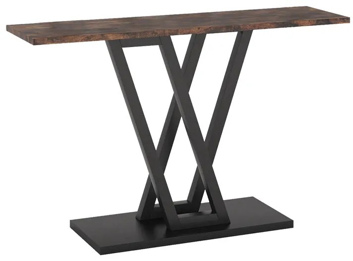 Κονσόλα Wirmo pakoworld καρυδί-μαύρο μέταλλο 110x30x80εκ