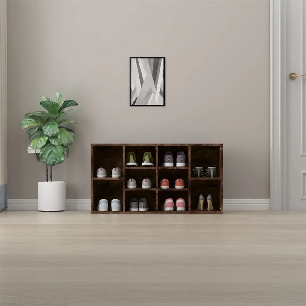 vidaXL Παπουτσοθήκη Καπνιστή Δρυς 103x30x54,5 εκ. Επεξεργασμένο Ξύλο