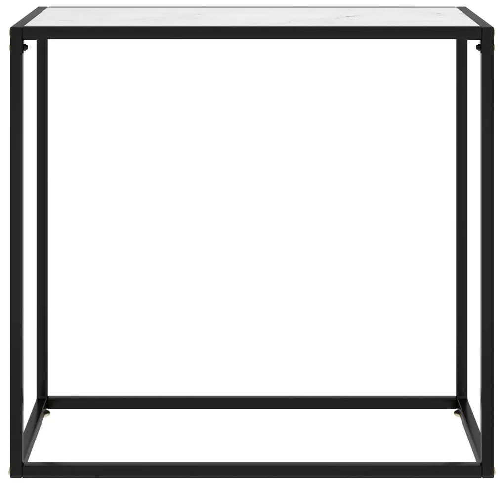 vidaXL Τραπέζι Κονσόλα Λευκό 80 x 35 x 75 εκ. από Ψημένο Γυαλί