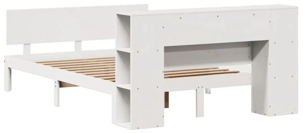 vidaXL Κρεβάτι Βιβλιοθήκη Χωρίς Στρώμα 120x190 εκ Μασίφ Ξύλο Πεύκου