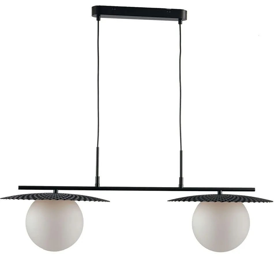 Φωτιστικό Οροφής - Ράγα Chaplin I-CHAPLIN-S2 NER 2xE27 Led 97x146,2cm Black Luce Ambiente Design Metal, Glass