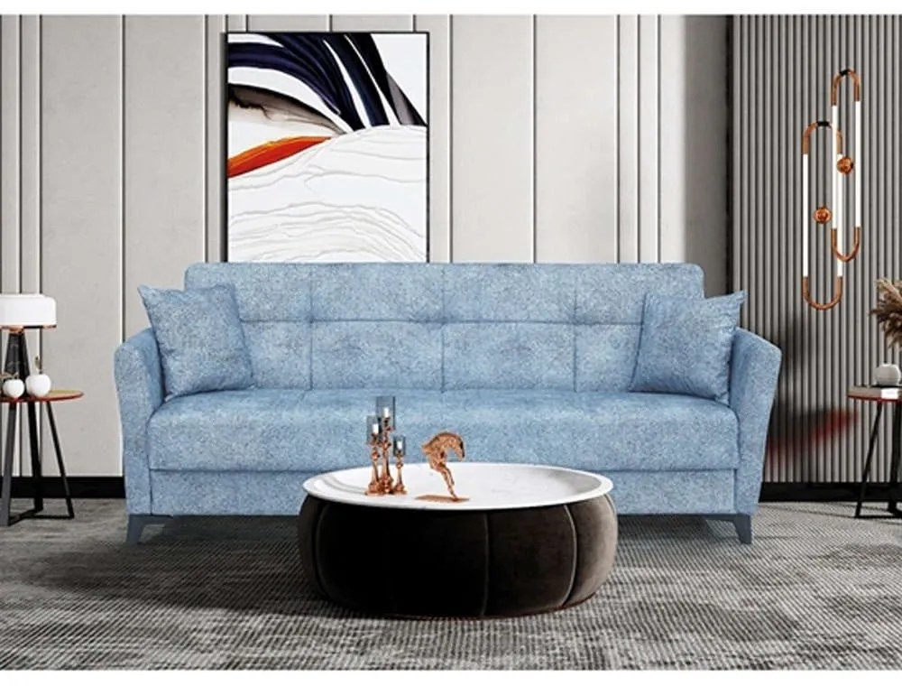 Καναπές-Κρεβάτι Amelia 40.0109 3Θέσιος Με Αποθηκευτικό Χώρο 210x80x75cm Blue Zita Plus