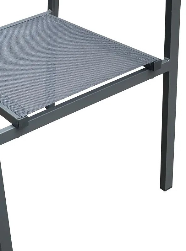 Tραπεζαρία Nares-Moly σετ 5τεμ ανθρακί αλουμίνιο και φυσικό plywood 140x80x72.5εκ 140x80x72.5 εκ.