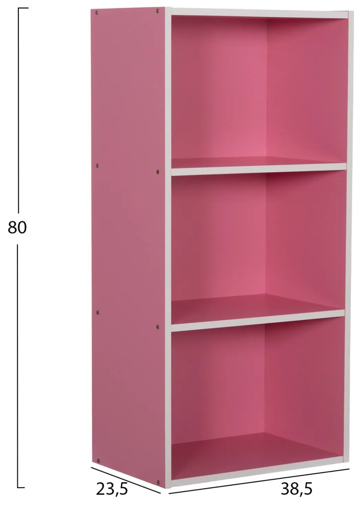 Ραφιέρα Τοίχου Cubicon Ροζ-Λευκή Μελαμίνη 38,5x23,5x80Yεκ