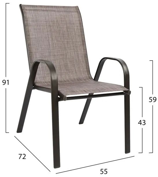 ΣΕΤ ΤΡΑΠΕΖΑΡΙΑΣ ΕΞ.ΧΩΡΟΥ 5ΤΜΧ HM5193.02 ΜΕ 4 ΚΑΡΕΚΛΕΣ &amp; ΤΡΑΠΕΖΙ 110Χ60 ΚΑΦΕ