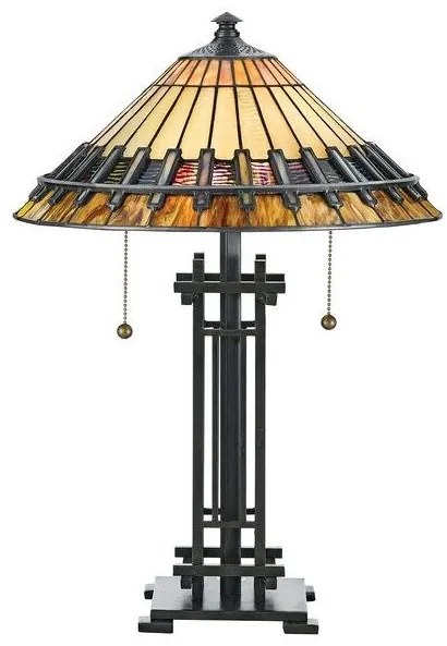 Επιτραπέζιο Φωτιστικό 2xE27  Μπρονζέ Tiffany  Chastain QZ-CHASTAIN-TL Elstead Lighting-QZ-CHASTAIN-TL-Μπρονζέ QZ-CHASTAIN-TL