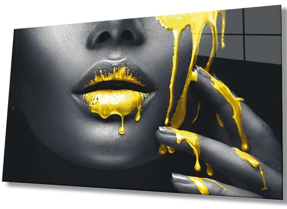 Πίνακας Γυάλινος 221JRS1685 72x46cm Multi-Yellow Wallity Οριζόντιοι Glass
