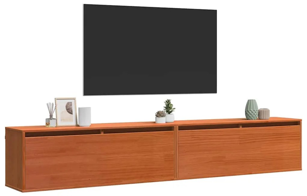 vidaXL Ντουλάπια Τοίχου με ράφι 2 pcs Καφέ κεριού 100 x 30 x 35 εκ