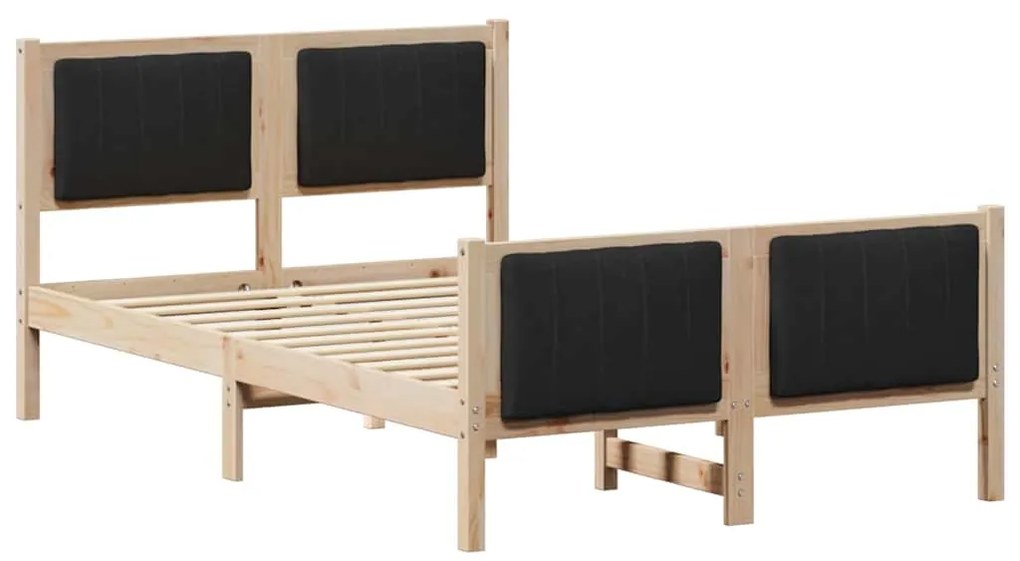 vidaXL Σκελετός Κρεβατιού με κεφαλάρι Καφέ και μαύρο 120 x 200 cm