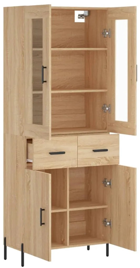vidaXL Ντουλάπι Sonoma δρυς 69,5 x 34 x 180 εκ. από Επεξεργασμένο Ξύλο