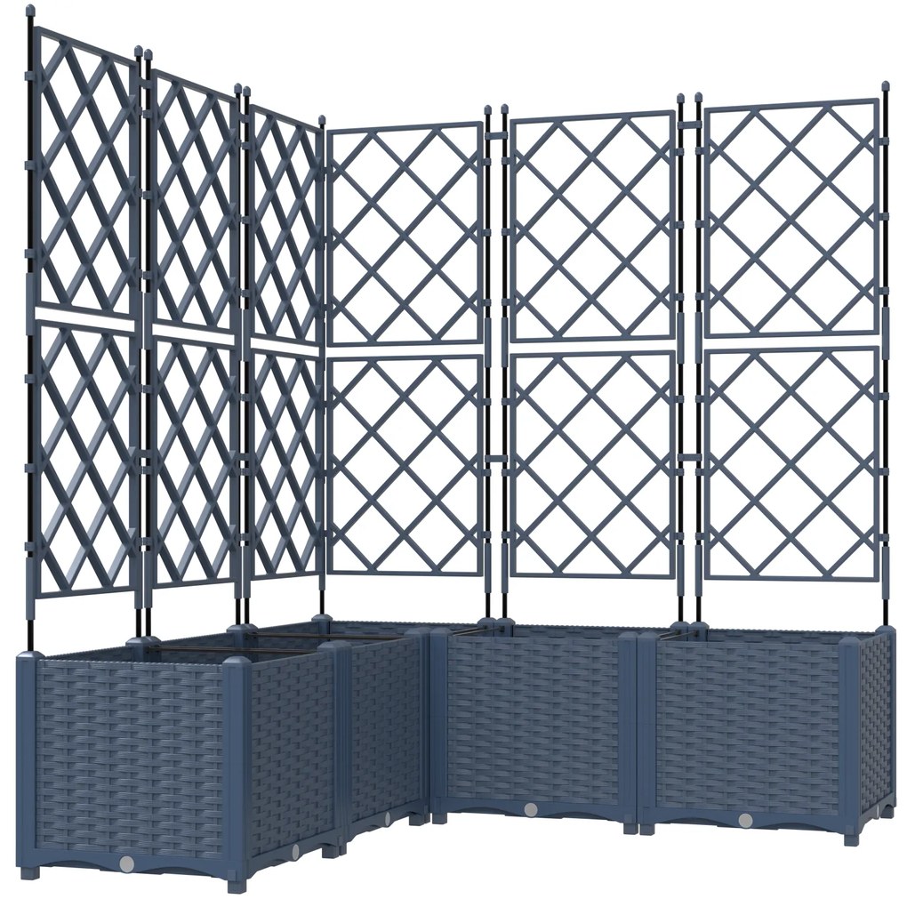 vidaXL Κηποτινάκι με Τρέλα 5 pcs Γκρι 120 x 120 x 143 εκ. PP