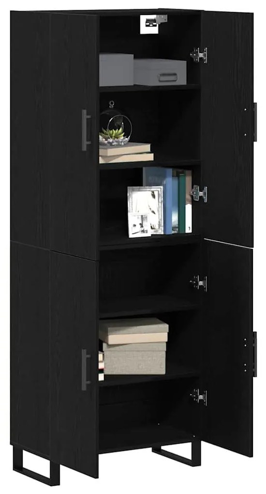 vidaXL Highboard 2 pcs Μαύρη δρυς 69,5 x 34 x 180 εκ.