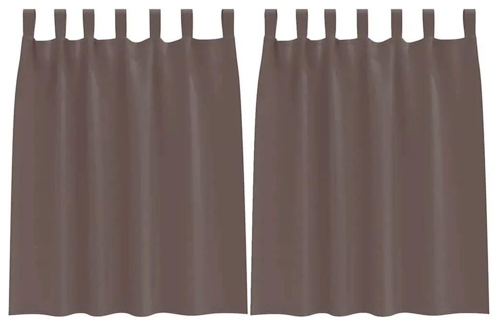 vidaXL Κουρτίνες 2 pcs Σκούρο καφέ Σκούρο καφέ 140x140cm Πολυεστέρας