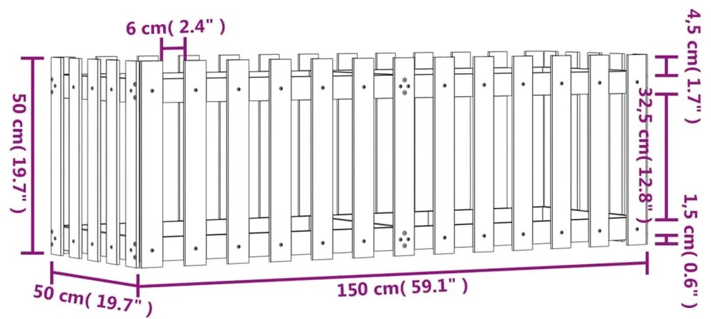 ΖΑΡΝΤΙΝΙΕΡΑ ΜΕ ΣΧΕΔΙΟ ΦΡΑΧΤΗ 150X50X50ΕΚ. ΕΜΠΟΤΙΣΜ. ΞΥΛΟ ΠΕΥΚΟΥ 832496