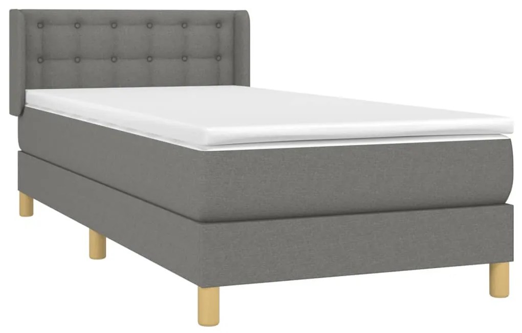 ΚΡΕΒΑΤΙ BOXSPRING ΜΕ ΣΤΡΩΜΑ ΣΚΟΥΡΟ ΓΚΡΙ 100X200 ΕΚ. ΥΦΑΣΜΑΤΙΝΟ 3130570