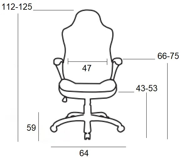 A9937 ΜΑΥΡΟ/ΛΕΥΚΟ PVC ΠΟΛΥΘΡΟΝΑ GAMING/ΜΕ ΥΠΟΠΟΔΙΟ 64X59X43-112/53-125εκ.