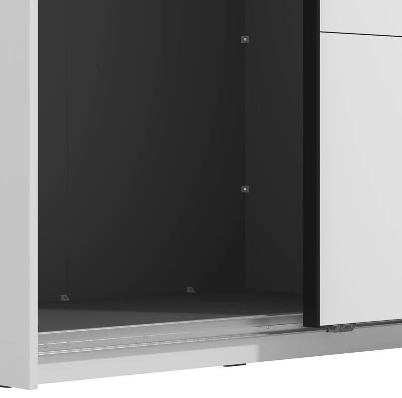 Ντουλάπα Συρόμενη VEYMONT 200 OG με Καθρέπτη Λευκή 195x61x218εκ. 195x61x218 εκ.