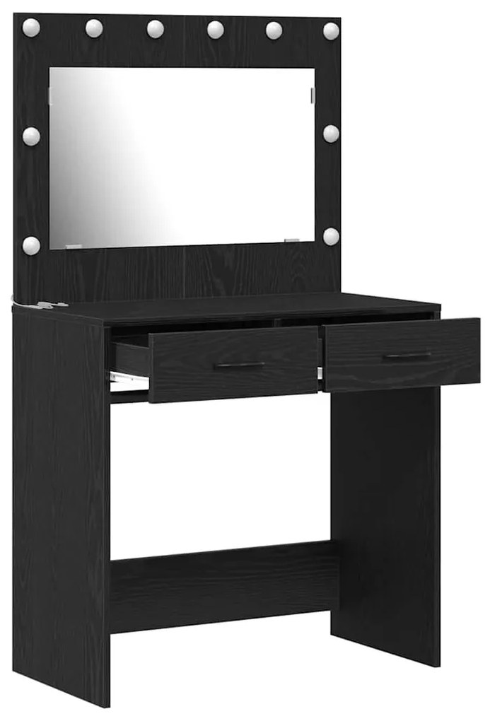 vidaXL Κομοδίνο Μαύρη δρυς 78.5 x 41 x 135 εκ Επεξεργασμένο ξύλο