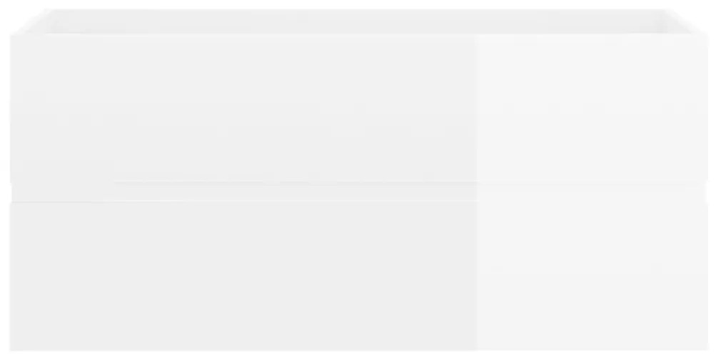 vidaXL Ντουλάπι Μπάνιου με Νιπτήρα Γυαλιστερό Λευκό από Επεξ. Ξύλο