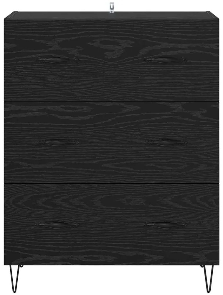 vidaXL Πλαϊνό γραφείο με συρτάρι Μαύρη Οξυά 69,5 x 34 x 90 εκ.