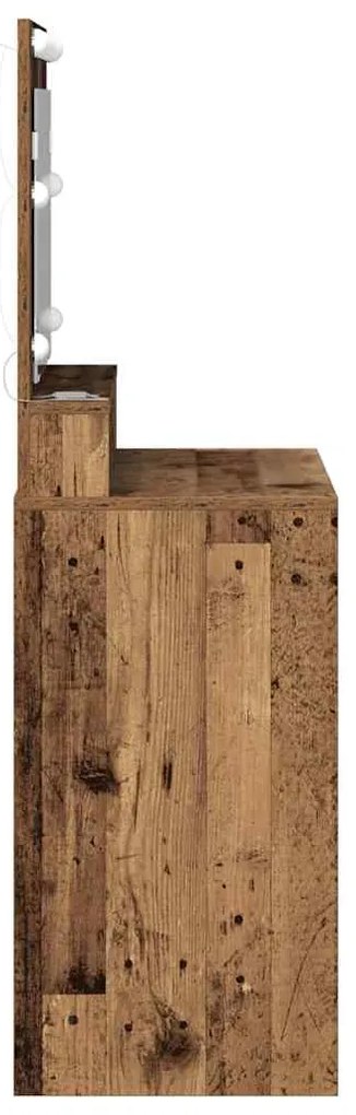 vidaXL Τραπέζι Μακιγιάζ με ράφι Παλαιό ξύλο 79 x 41 x 135 cm
