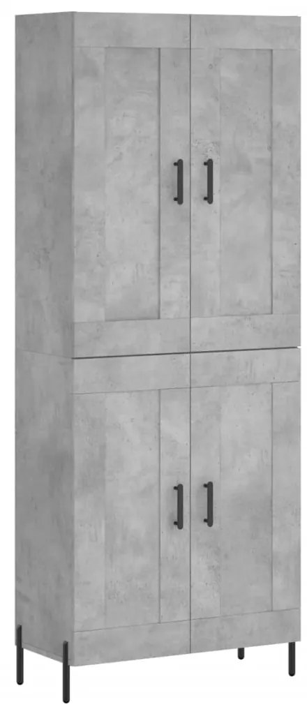 vidaXL Ντουλάπι Γκρι Σκυροδέματος 69,5x34x180 εκ. Επεξεργασμένο Ξύλο