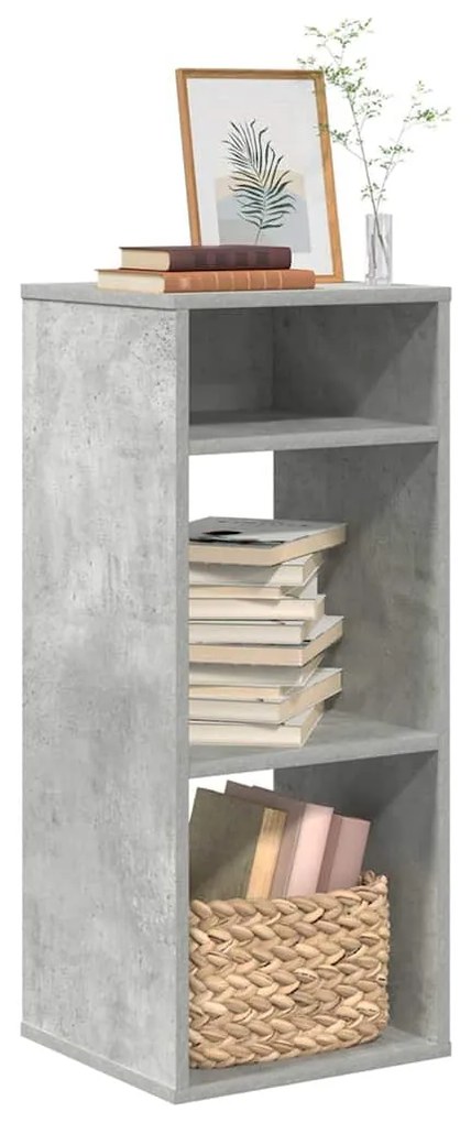 Βιβλιοθήκη Γκρι του Σκυροδέματος 34x31x80 εκ. Επεξ. Ξύλο