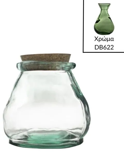 XmCasa Δοχείο - Βάζο Αποθήκευσης Vidrios San Miguel Γυάλινο Με Πώμα Από Φελλό 800ml Πράσινο Λαδί 5918-DB622
