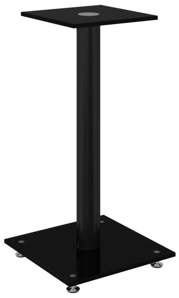 vidaXL Βάσεις Ηχείων με 1 Στήλη 2 τεμ. Μαύρες από Ψημένο Γυαλί