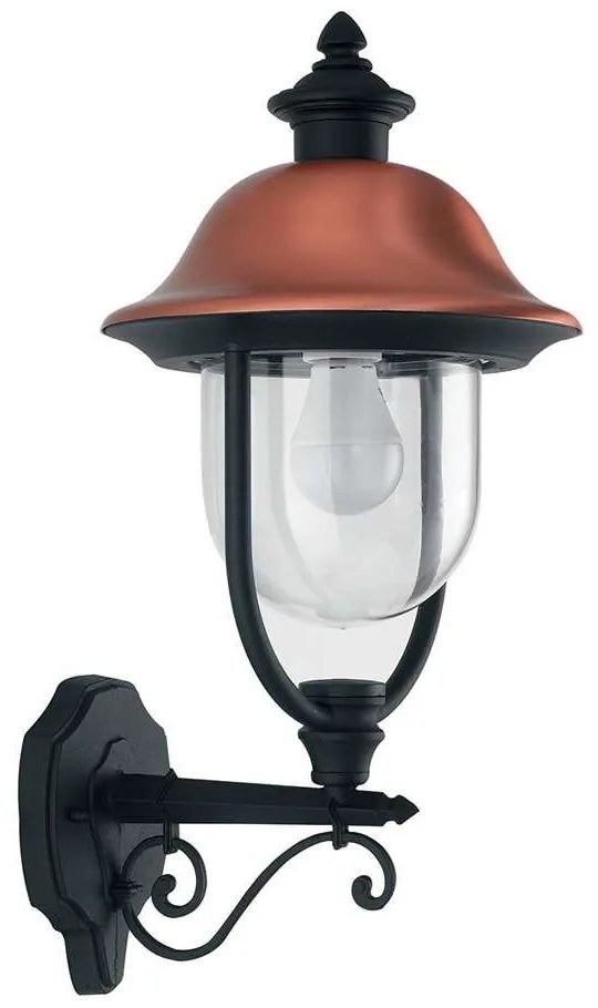 Φωτιστικό Τοίχου - Απλίκα Up Venezia LANT-VENEZIA-AP1A 1xE27 60W 29x25x52,5cm Black-Copper Intec