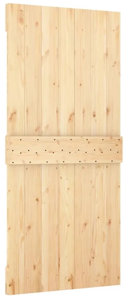 vidaXL Συρόμενη Μεσόπορτα με Μηχανισμό 90 x 210 εκ. Μασίφ Ξύλο Πεύκου