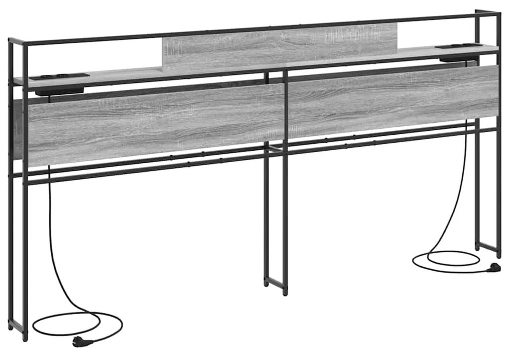 vidaXL Κεφαλάρι Αποθήκης με ράφι Γκρι sonoma 180 cm Επεξεργασμένο ξύλο