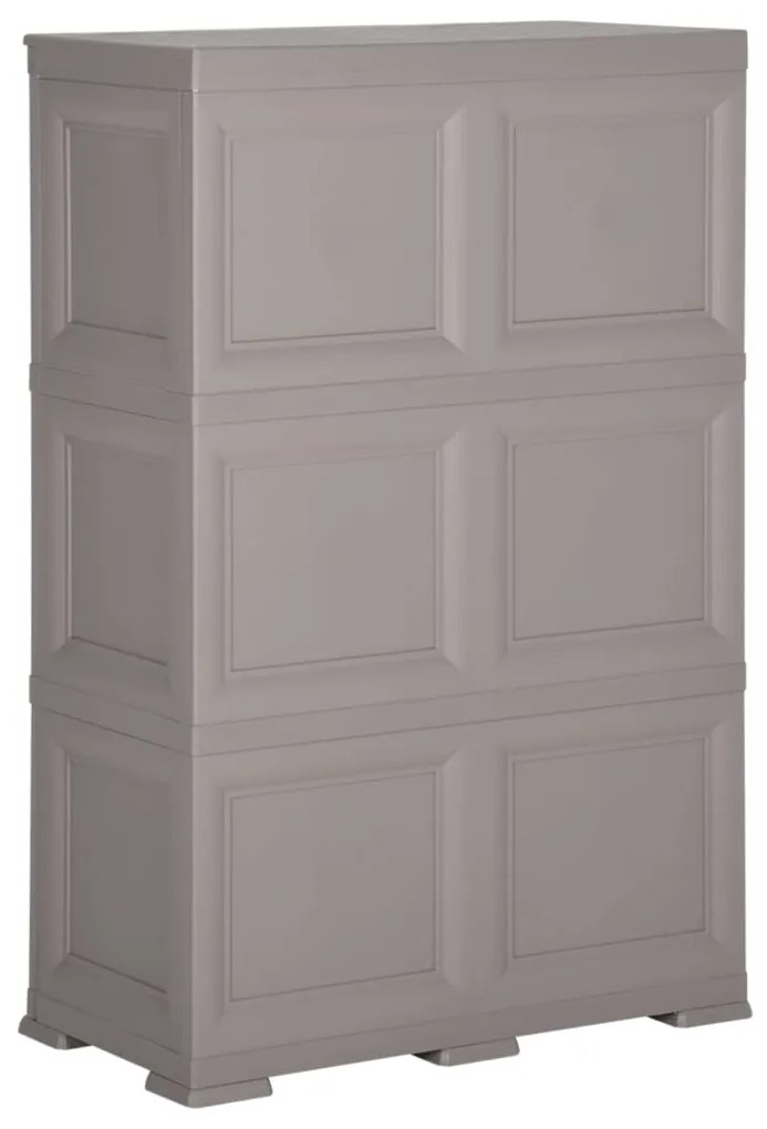 vidaXL Πλαστικό Ντουλάπι Γκρι 79 x 43 x 125 εκ. με Σχέδιο Ξύλου