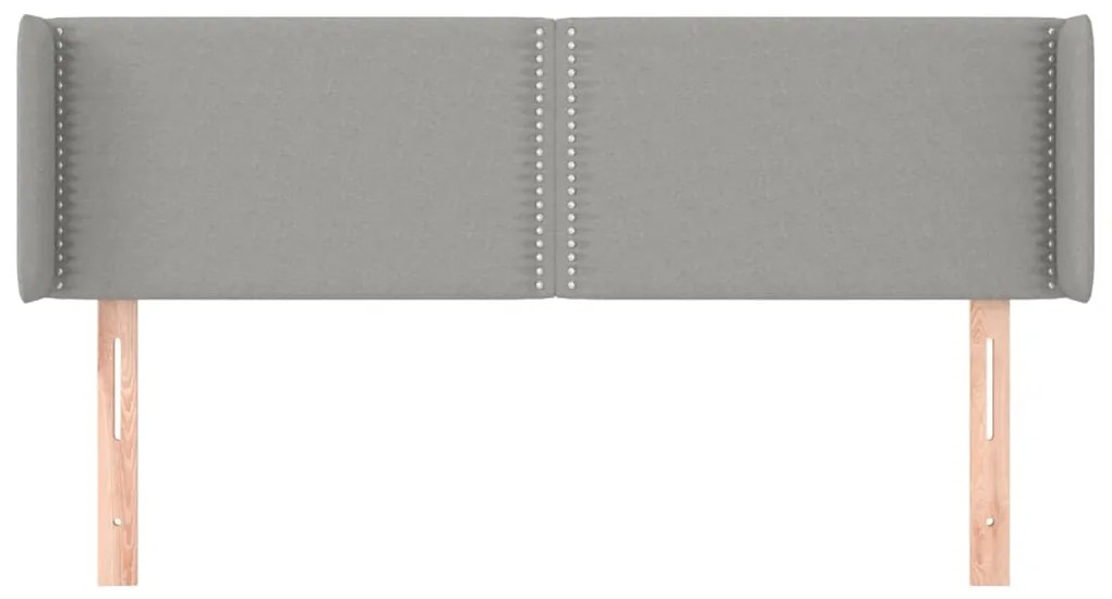 vidaXL Κεφαλάρι με Πτερύγια Ανοιχτό Γκρι 147x16x78/88 εκ. Υφασμάτινο