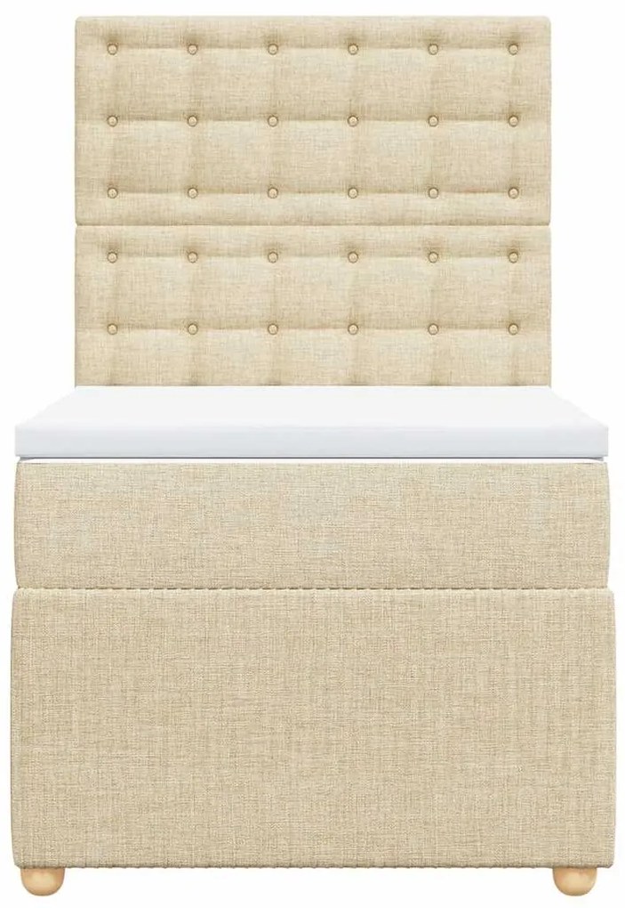 vidaXL Κρεβάτι Boxspring με Στρώμα Κρεμ 80 x 200 εκ. Υφασμάτινο