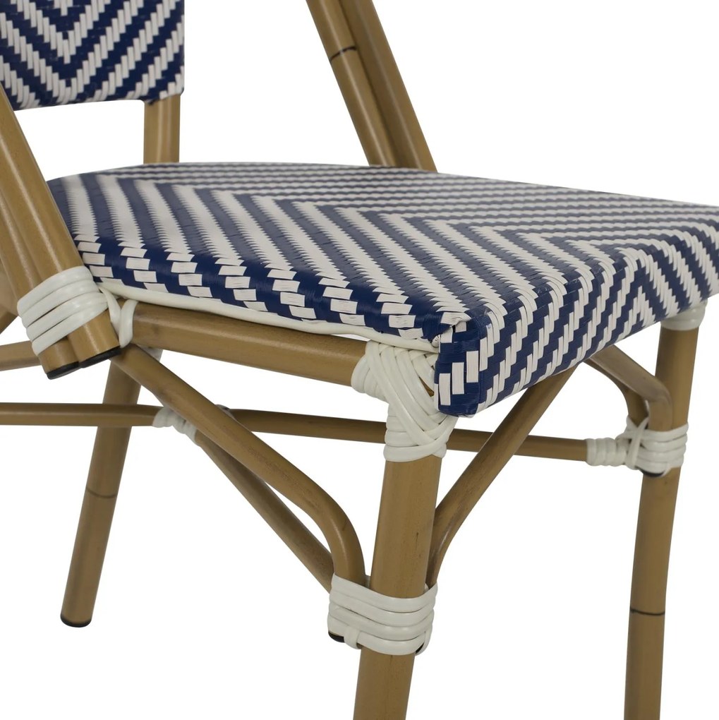 Καρέκλα C5860.02 Bamboo Look Μπλέ - Λευκό 46x56x88Y εκ. 46x56x88 εκ.