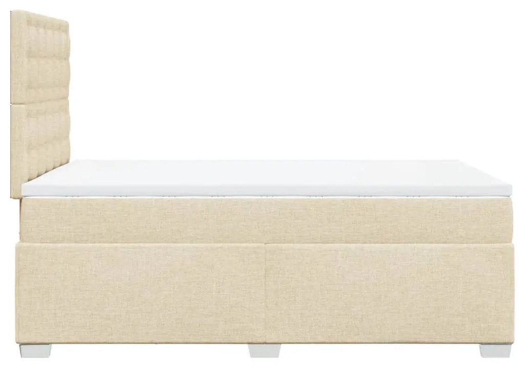 Κρεβάτι Boxspring με Στρώμα Κρεμ 120x190 εκ. Υφασμάτινο - Κρεμ