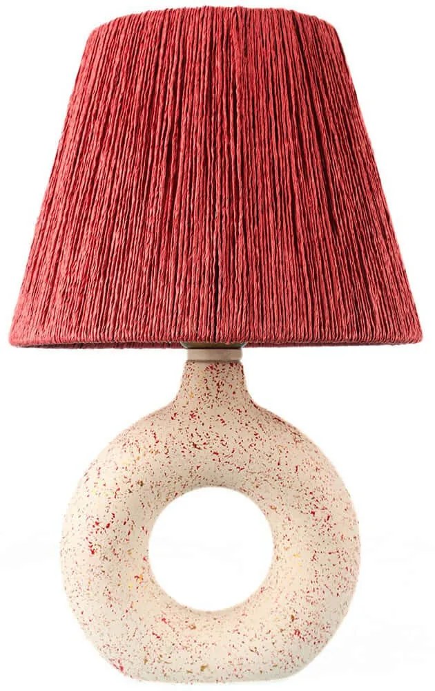 Φωτιστικό Επιτραπέζιο 687HMY1486 Φ25x40cm 1xE27 40W Beige-Red Opviq