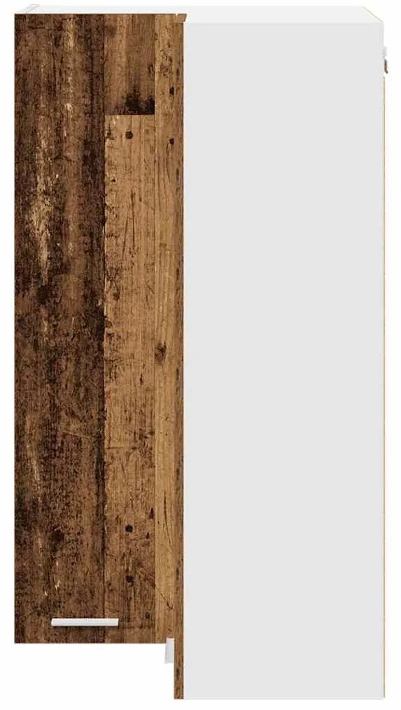 vidaXL Κρεμαστό ντουλάπι Παλαιό Ξύλο και Λευκό 57 x 57 x 100 εκ.