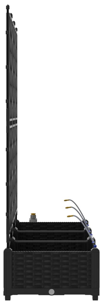 vidaXL Γλάστρες Κήπου 1 τεμ Καφασωτό Μαύρο 120 x 40 x 126 cm Πλαστικό