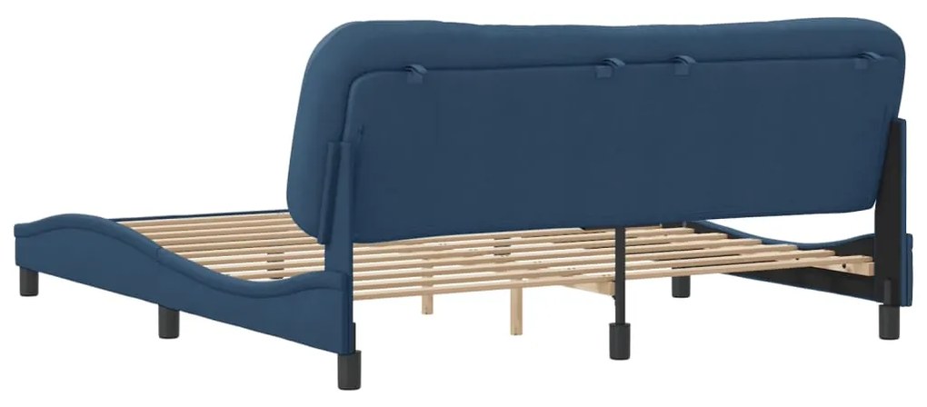 vidaXL Σκελετός Κρεβατιού Χωρίς Στρώμα Hvar Μπλε 180x200 εκ.Υφασμάτινο