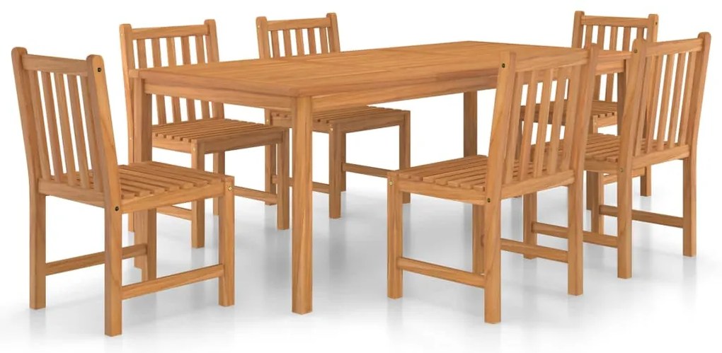 vidaXL Σετ Τραπεζαρίας Κήπου 7 Τεμαχίων από Μασίφ Ξύλο Teak